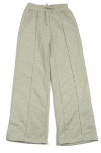 Světlešedé melírované tepláky s mašlí SHEIN