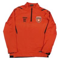 Červeno-čierna thermo futbalová mikina so znakom a číslom JAKO