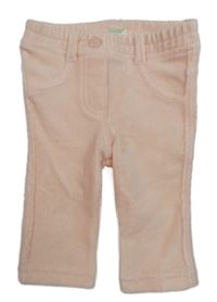 Světlebroskvové rebrované zamatové tregíny Benetton