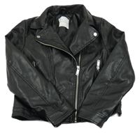 Černý koženkový jarní crop křivák s límečkem PRIMARK