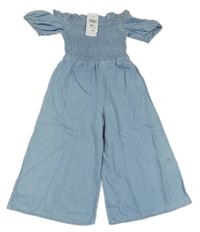 Nové - světlemodrý lehký riflový kalhotový culottes overal Matalan