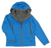 Modrá softshellová bunda s odopínacíá kapucňou crane