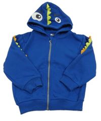 Zafírová prepínaci mikina s ostny a kapucí - dinosaurus Kiki&Koko