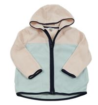 Světlemodro/růžová fleecová prepínaci mikina s kapucňou KIDS