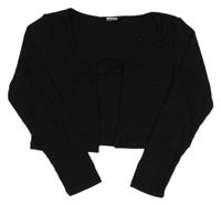 Černé žebrované zavazovací bolérko Page one young