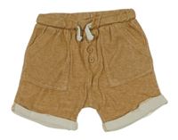 Hnedé rebrované kraťasy so cute