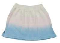 Bielo-svetloružová -modrá tepláková sukňa alive