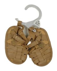 Nové - hnědé koženkové sandály/capáčky F&F vel. 15