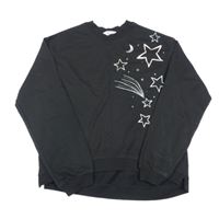 Čierna mikina s hviezdičkami a kometou a mesiacmi H&M