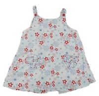 Biele kvetované plátenné letné šaty H&M