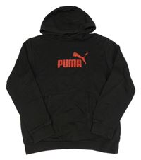 Černá mikina s logem a kapsou a kapucí PUMA