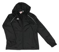 Čierna šušťáková športová bunda s kapucňou Adidas