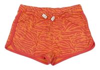 Oranžovo-jahodové vzorované teplákové kraťasy M&S