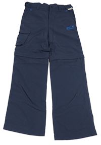 Tmavomodré outdoorové kalhoty s odepínacími nohavicemi Jack Wolfskin