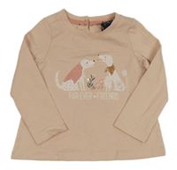 Růžové triko se psy Cynthia Rowley