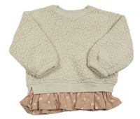 Béžová huňatá mikina s výšivkou George