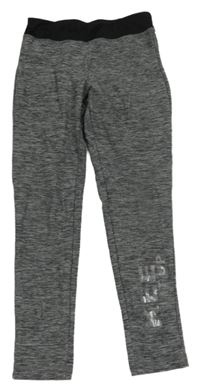 Tmavošedé melírované sportovní legíny s nápisem Pocopiano