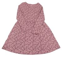Starorůžové květované bavlněné šaty C&A
