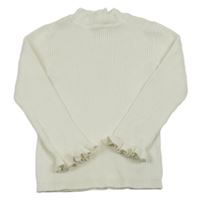 Smotanový rebrovaný sveter Nutmeg