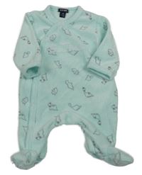 Mátový zamatový overal s dinosaurami Kiabi