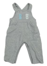 Svetlosivé melírované rebrované na traké tepláky s medveďmi Obaibi