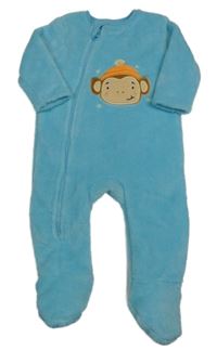 Modrý chlupatý overal s opicí Dunnes