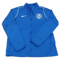 Modrá športová prepínaci funkčná mikina s potlačou Nike