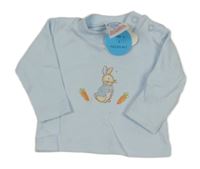 Nové - Svetlomodré tričko s králikom a mrkvemi