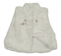 Biela kožušinová podšitá vesta Orsolino