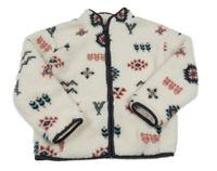 Světlerůžová vzorovaná huňatá podšitá propínací mikina Primark