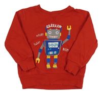 Červená mikina s robotom Infinity Kids