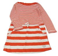 Červeno-bílé pruhované teplákové šaty H&M