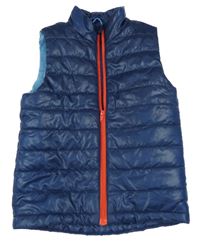 Tmavomodrá prošívaná šusťáková zateplená vesta H&M