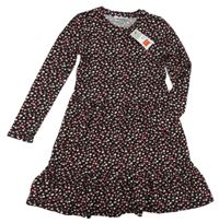 Nové - Černé květované lehké šaty Primark