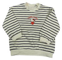 Smetanovo-čierna pruhovaná mikina s Hello Kitty H&M