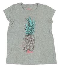 Sivé melírované tričko s ananasom Next