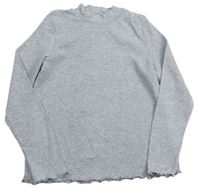 Sivé rebrované tričko Alive