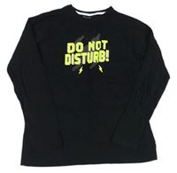 Černé triko s neonovým nápisem Primark