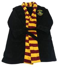 Černo-žluto-vínový chlupatý župan - Harry Potter 