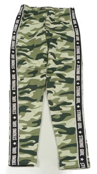 Khaki army legíny s pruhom s nápisom zn. Y.F.K.