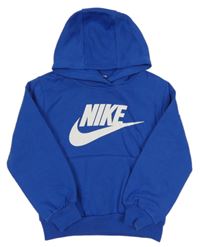 Modrá mikina s logem a kapucí Nike