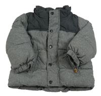 Sivo-tmavosivá šušťáková zimná bunda H&M