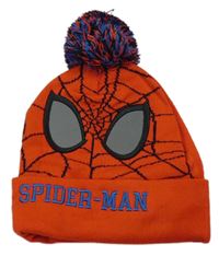 Červená pletená čepice s bambulí - Spiderman Marvel