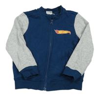 Petrolejovo-sivá prepínaci mikina s HotWheels