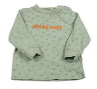 Zelená vzorovaná ľahká mikina s nápisom Topomini