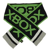 Čierno-zelená pletená šál s X-box