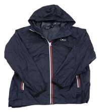 Tmavomodrá šušťáková nepromokavá bunda s kapucňou cmp