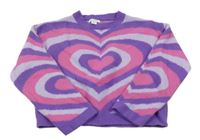 Fialovo-růžový vzorovaný crop svetr Primark