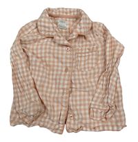 Světlerůžovo-bílý kostkovaný pyžamový kabátek Mamas&Papas