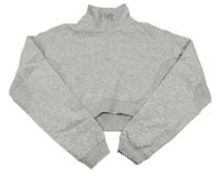 Šedá melírovaná crop mikina Primark